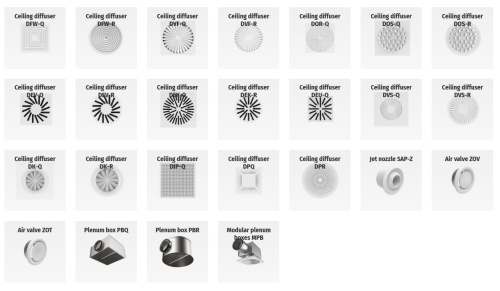 Диффузоры потолочные и прочие Климаопрема